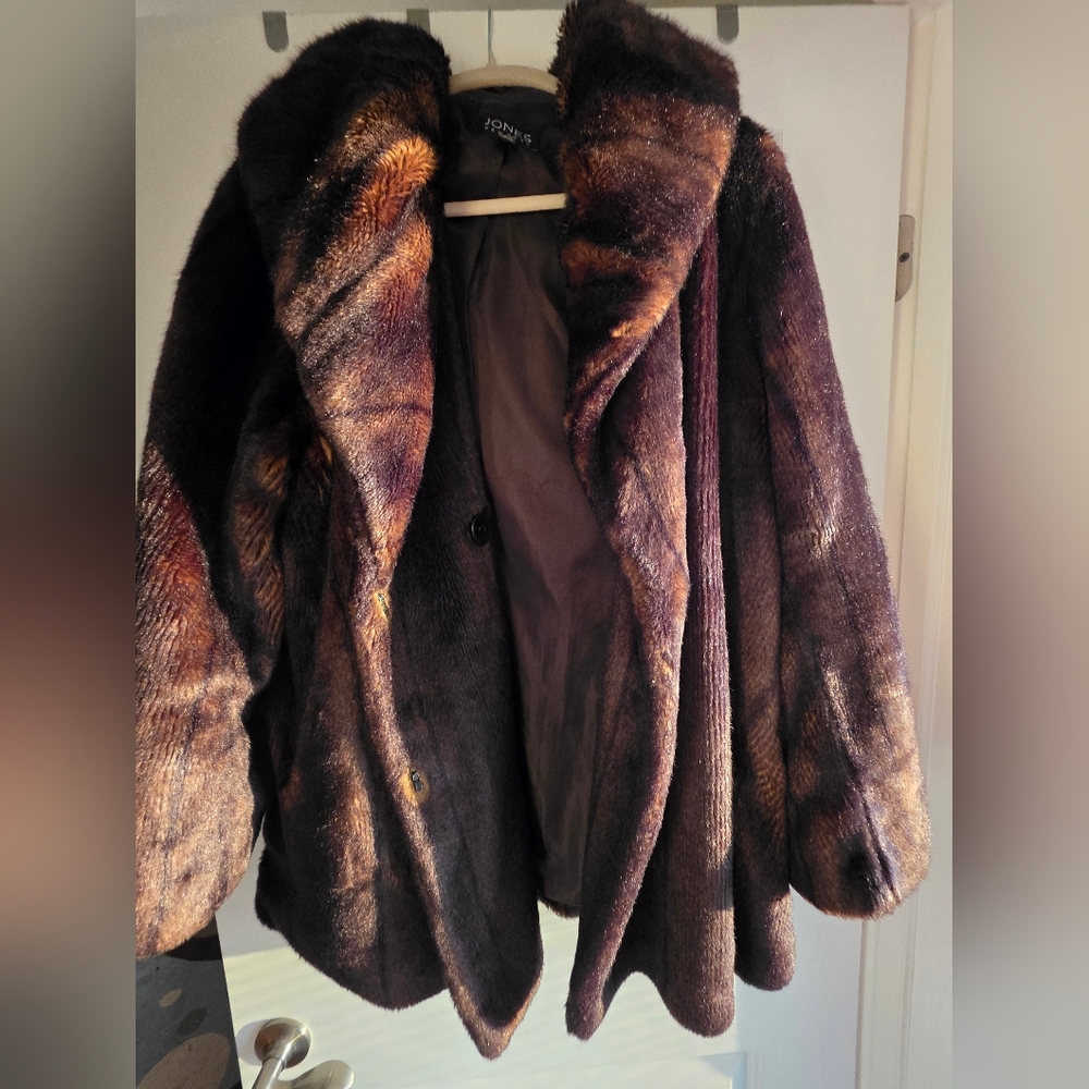 Jones New York Plush Teddy Jacket in Rich Brown